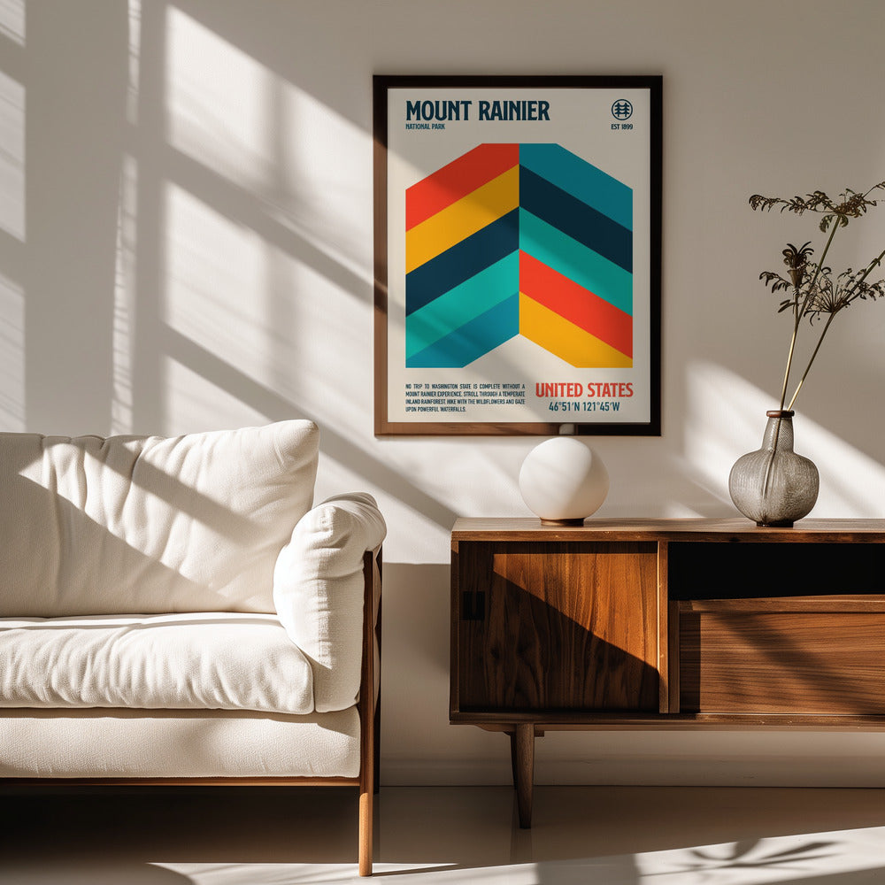 Mount Rainier National Park Travel Poster Poster