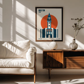 Brixton Tower Retro Travel Print Poster