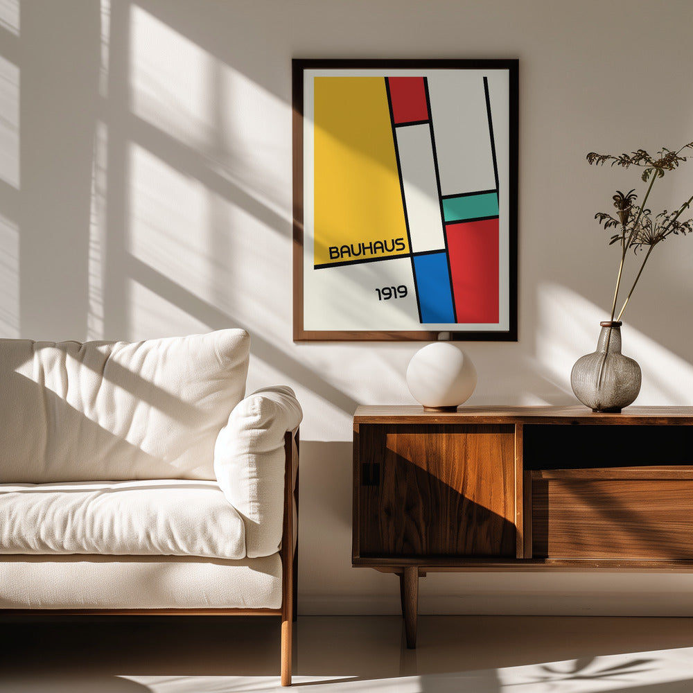 Bauhaus Geometric Design Retro Poster