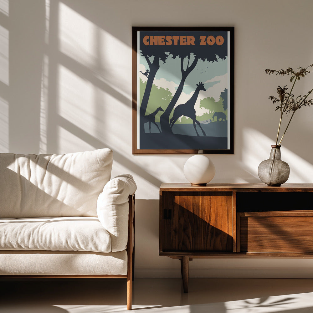 Chester Zoo Travel Print Poster