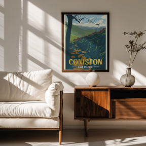 Coniston Lake District Travel Print Poster