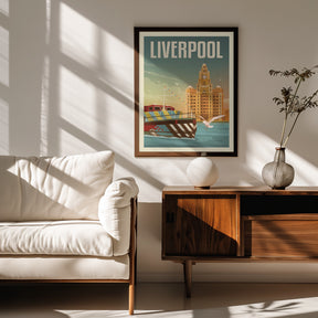 Liverpool Liver Building Travel Print Poster