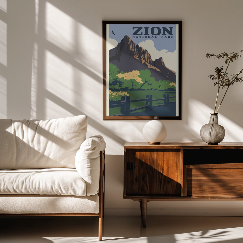 Zion National Park Travel Print Poster