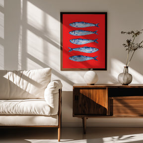 Sardines Berry Red Poster