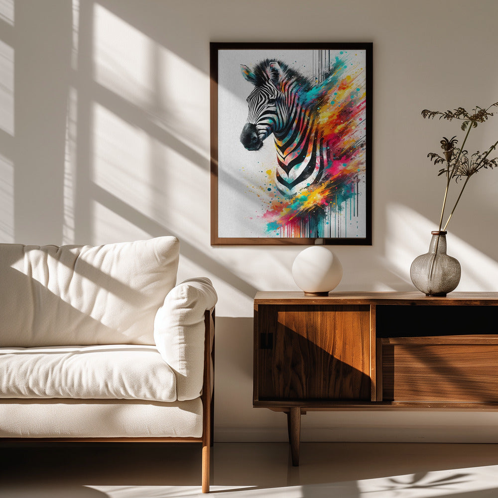 Colorful Zebra Poster