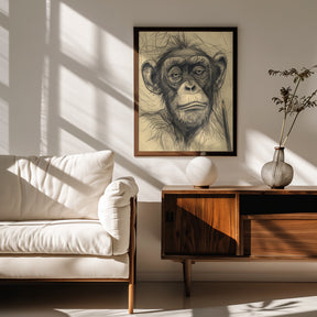 Monkey drawing Poster