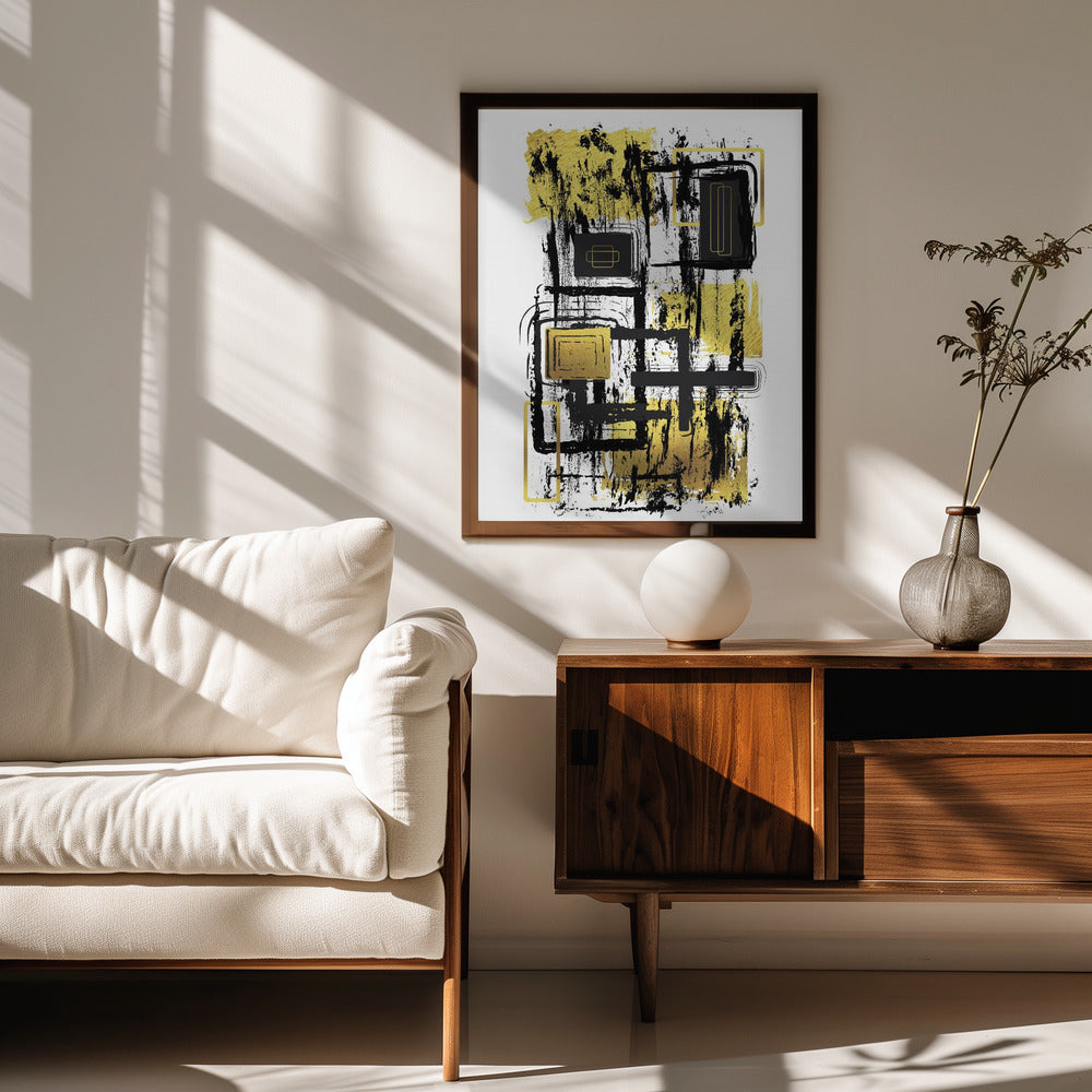 ABSTRACT ART Construction Plan Poster