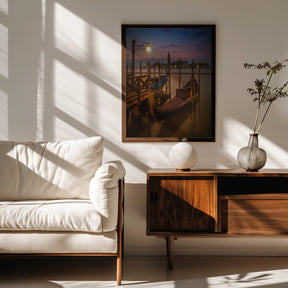 VENICE Gondolas during Blue Hour Poster