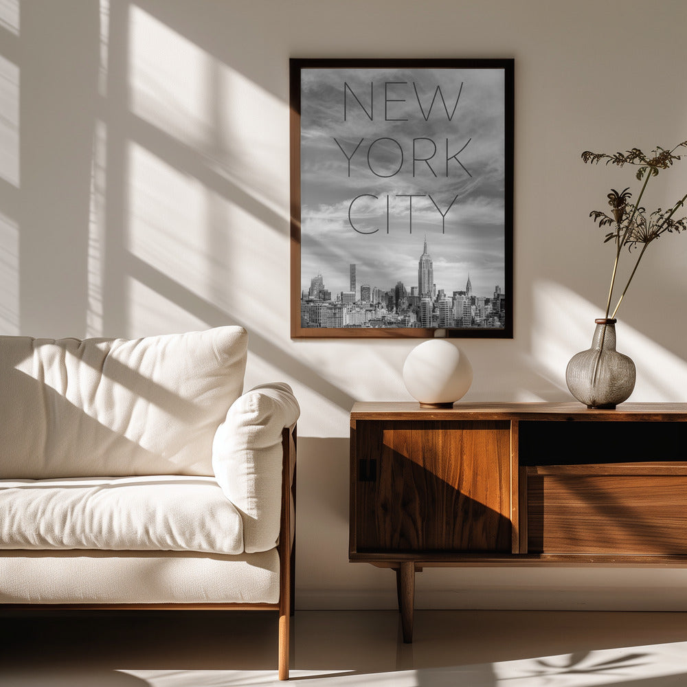 NYC Midtown Manhattan | Text &amp; Skyline Poster