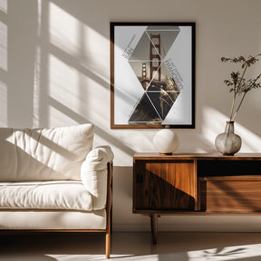 Coordinates SAN FRANCISCO Golden Gate Bridge Poster