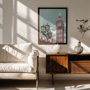 LONDON Elizabeth Tower | urban vintage style Poster