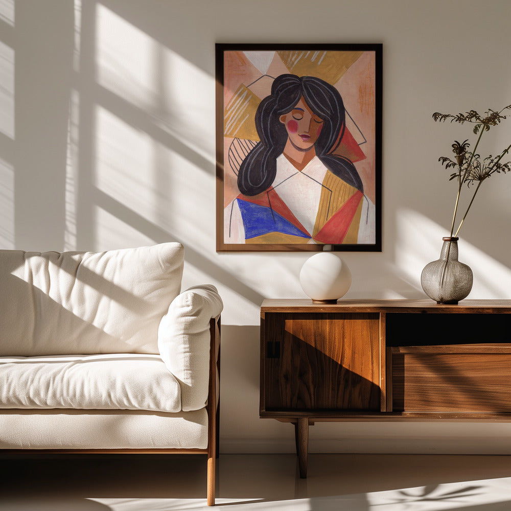 Woman in Thoughts Poster