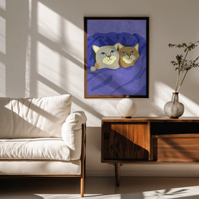 Cats in Bed Poster