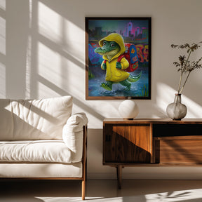 Baby Crocodile Going To School Poster