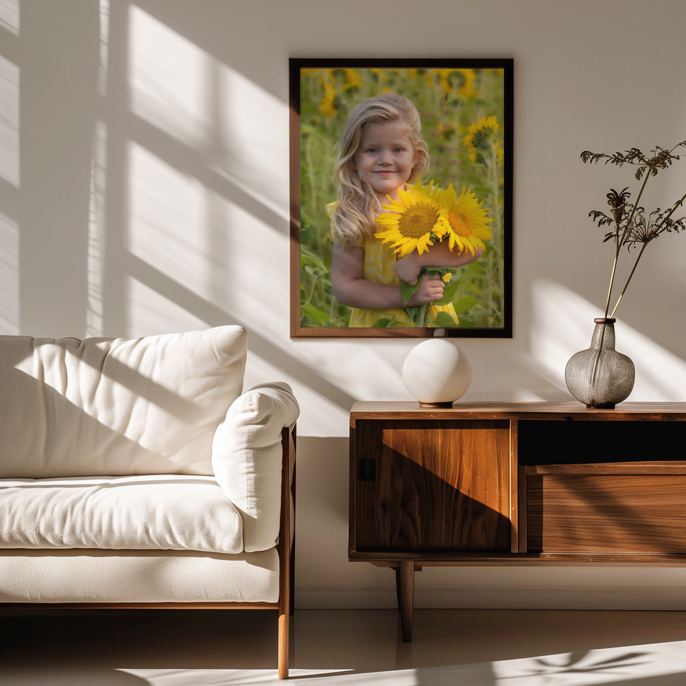 Sunflower girl Poster