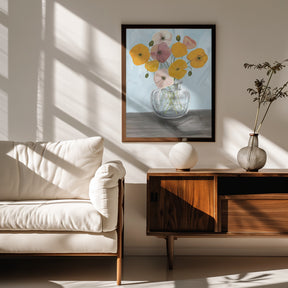 Vase with poppys Poster