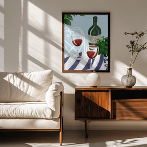 Red wine under the tree Poster