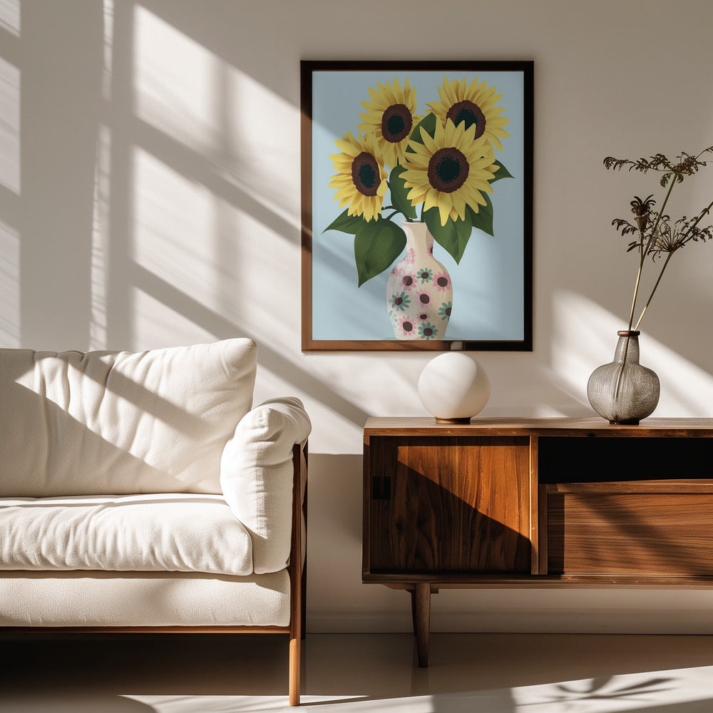 Vase of Sunflowers Poster