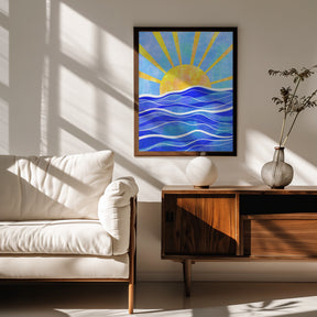 Sea Sunset Blue Poster