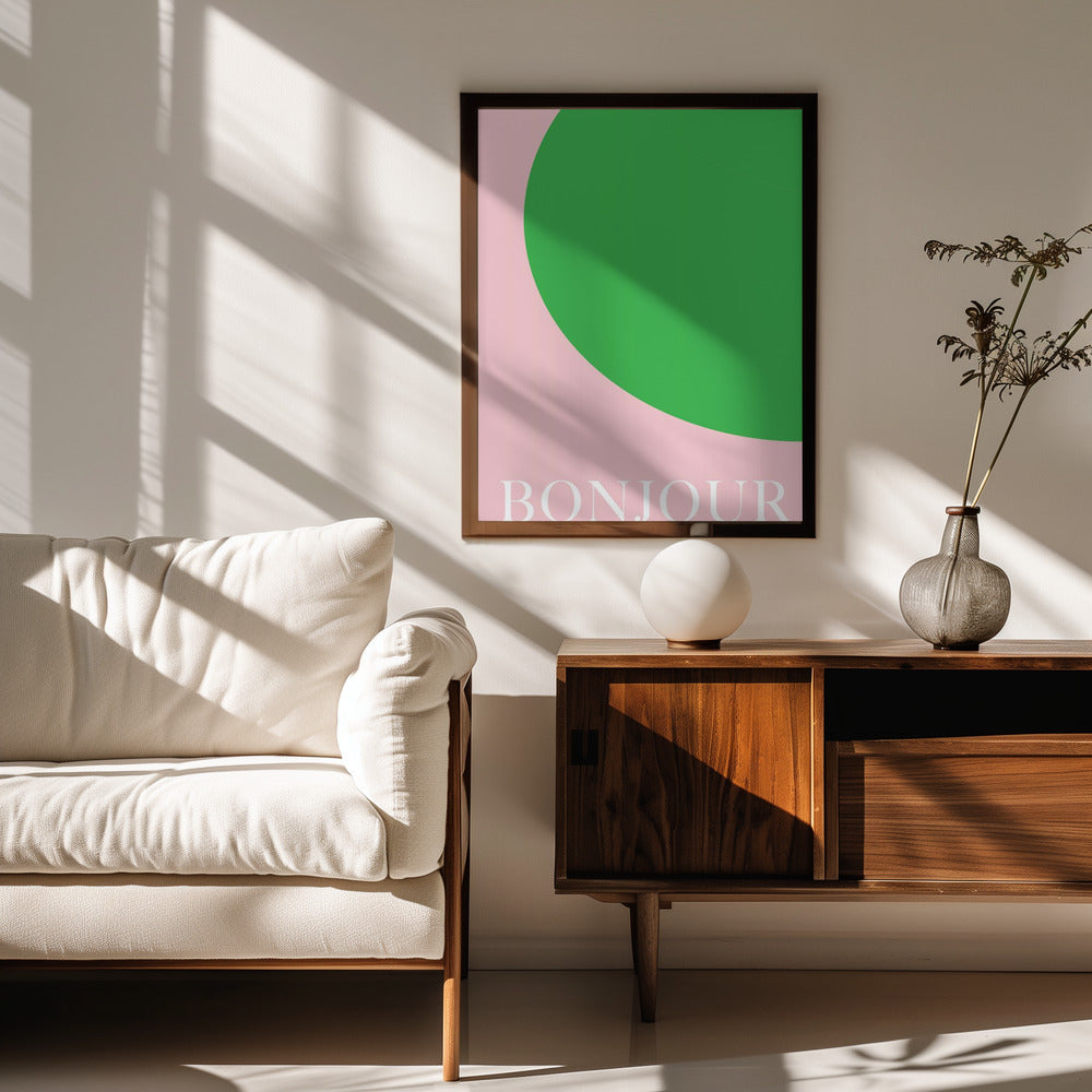Bonjourpinkgreen Size24x36 Poster