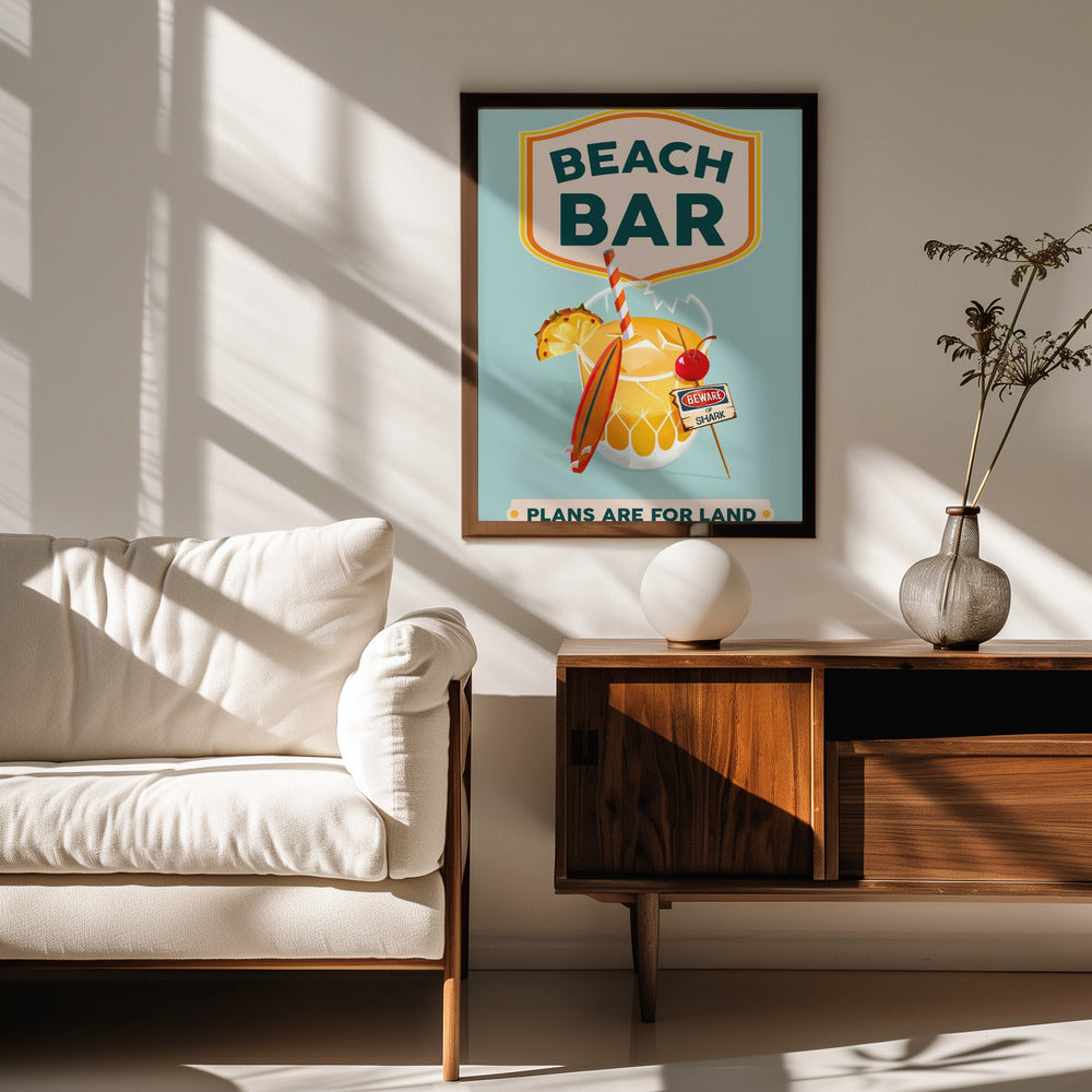 Beach Bar Summer Tropical Cocktail Bar Art Poster