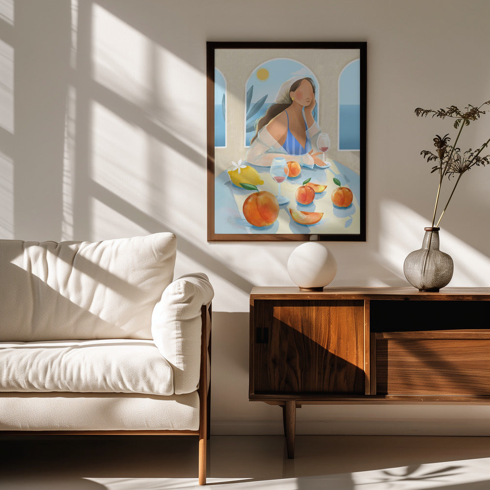 Girl with peaches Poster