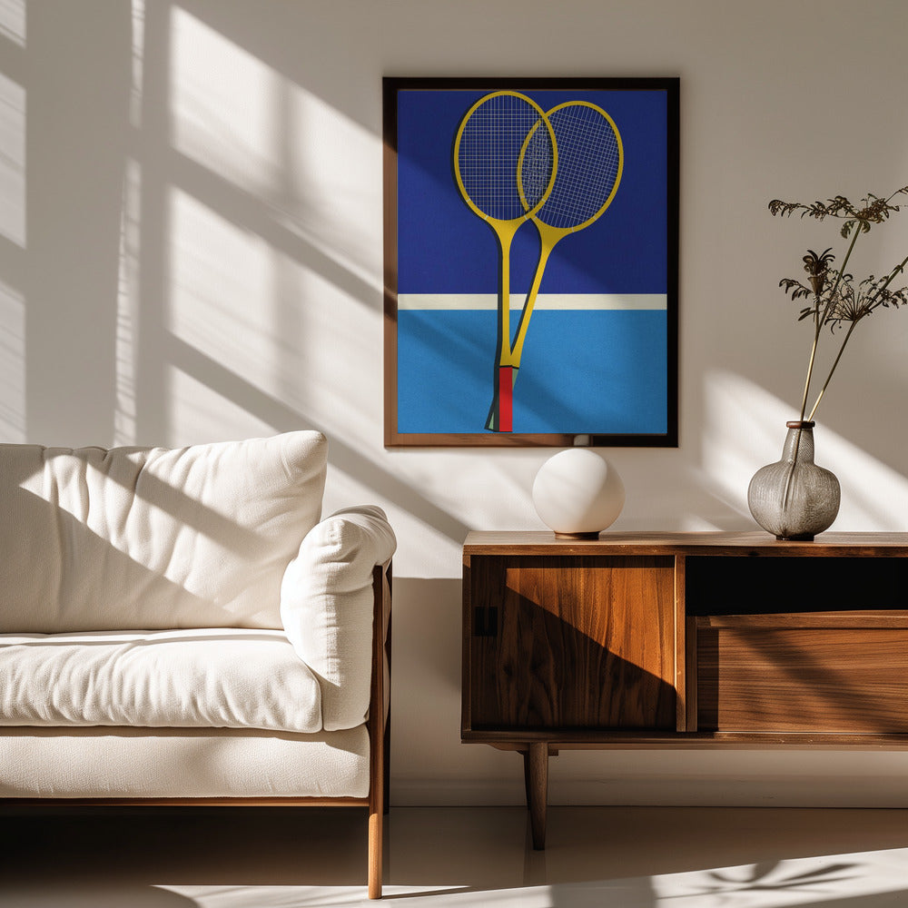 Wooden Badminton Rackets Poster