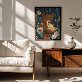 Mama Bear With Cub Poster