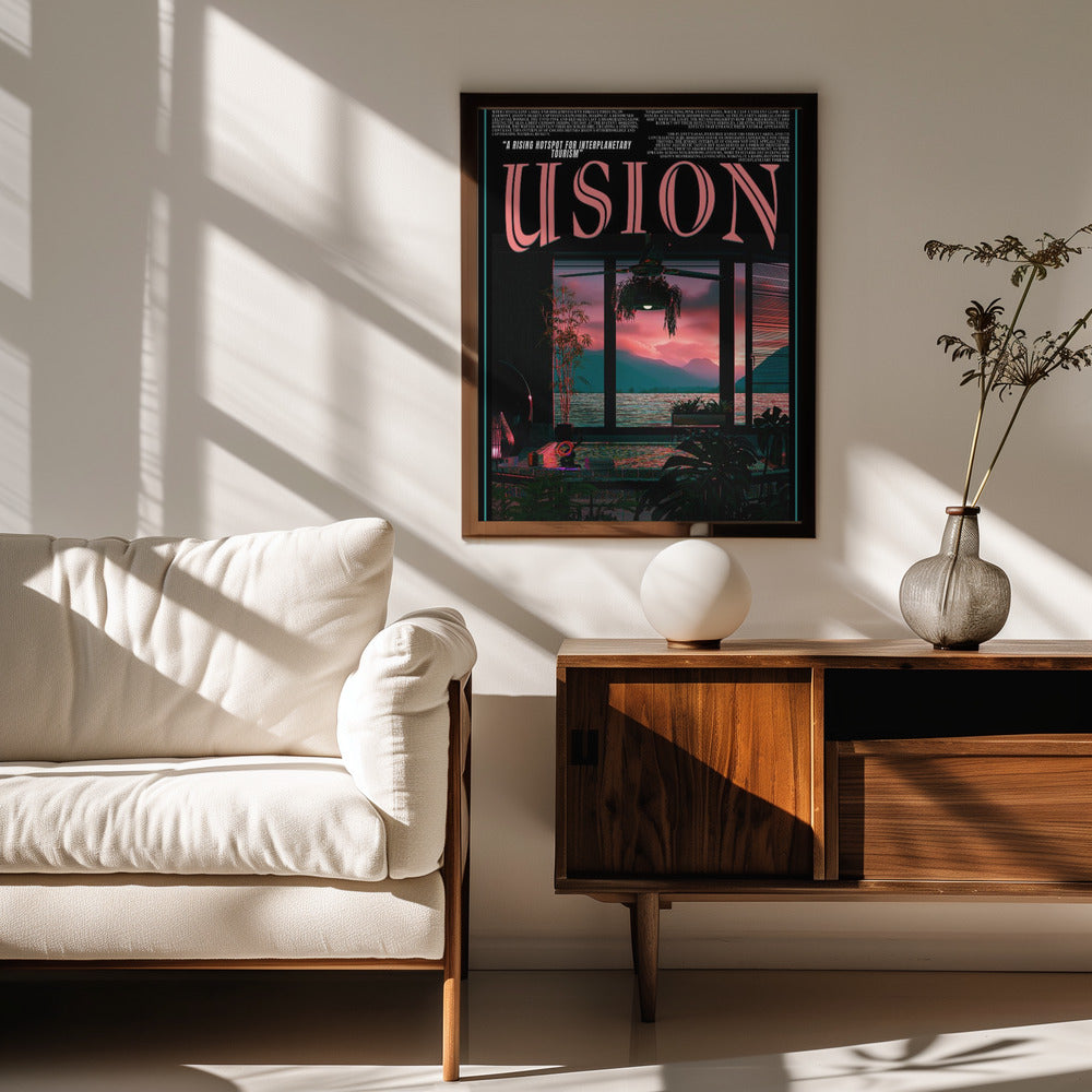 USION Fiction Vaporwave travel poster Poster