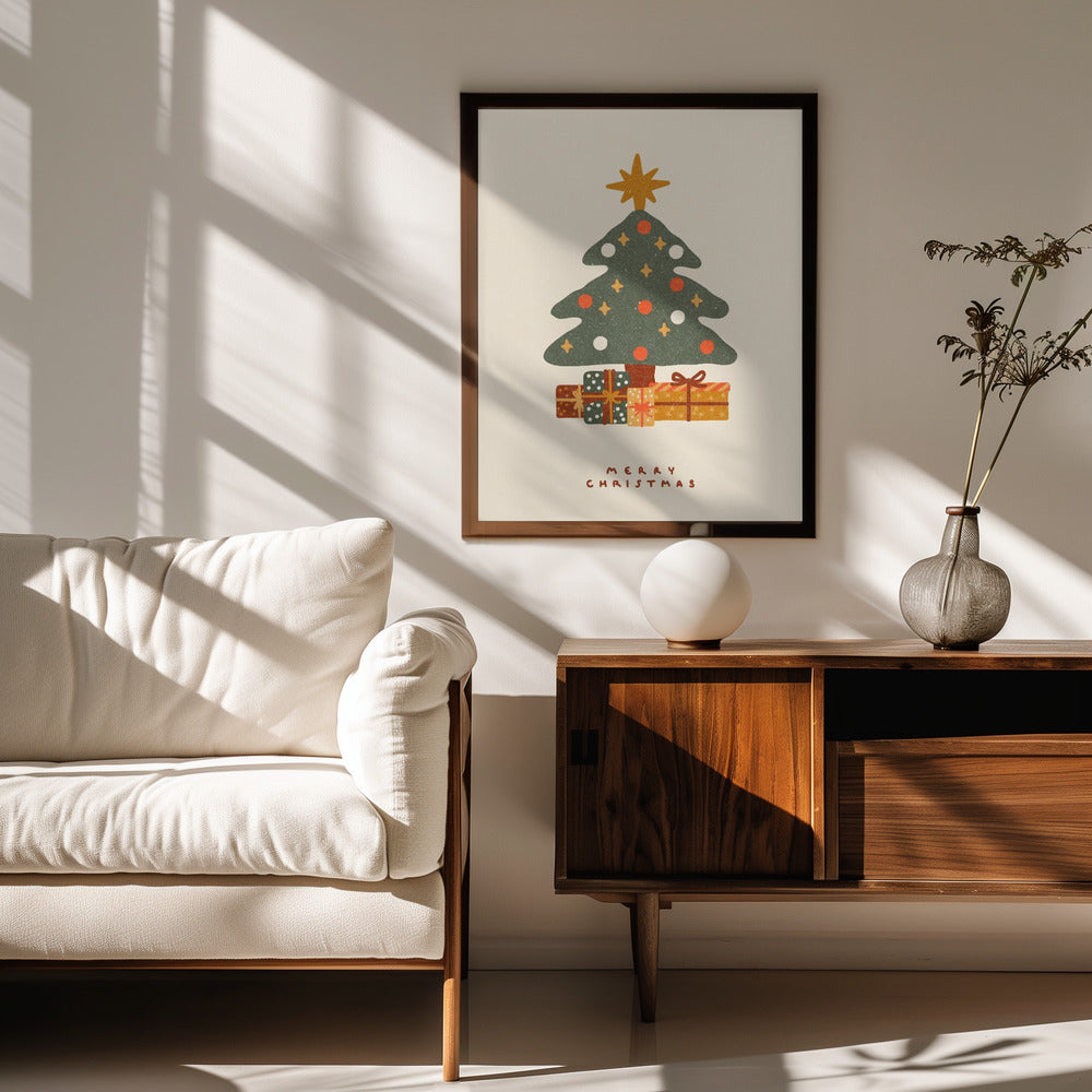 Christmas tree with gifts Poster