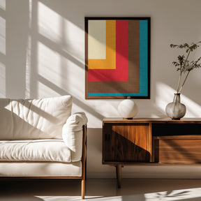 Abstract Mod Cube Beige Poster