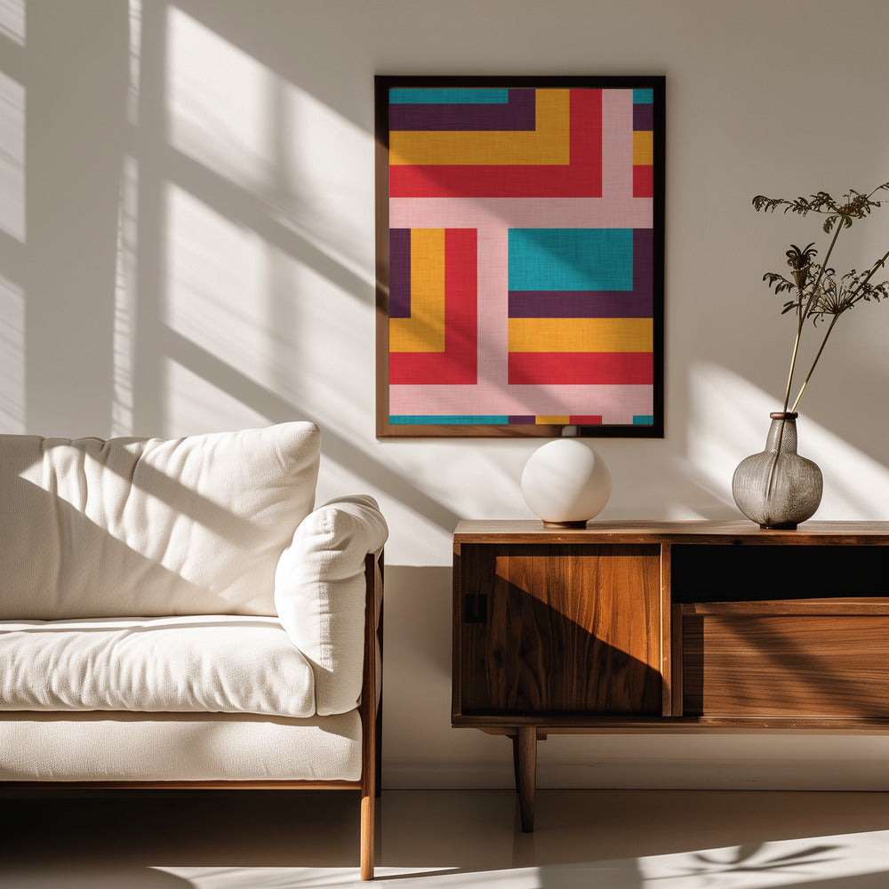 Abstract Mod Cubes M Poster