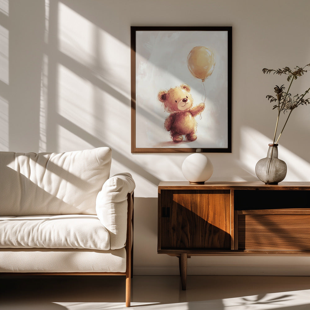 Teddy Bear and Balloon Poster