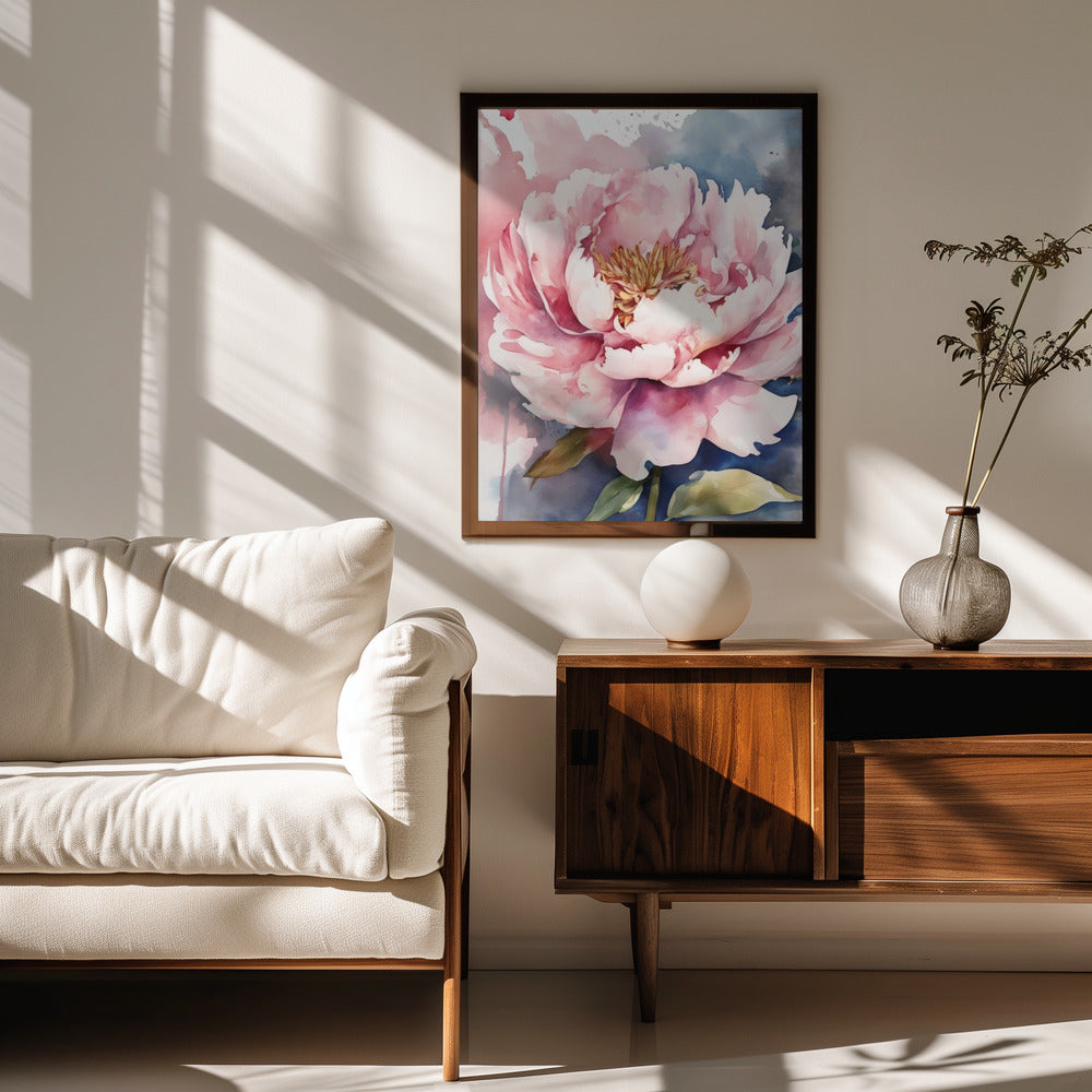 Blooming Peony Poster