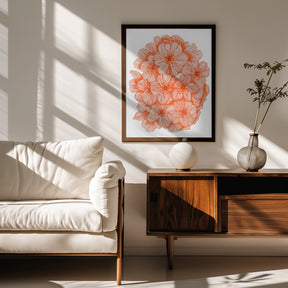 Big Orange Flowers Poster