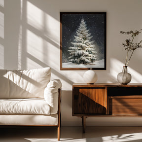 Snowfall Christmas Tree Poster