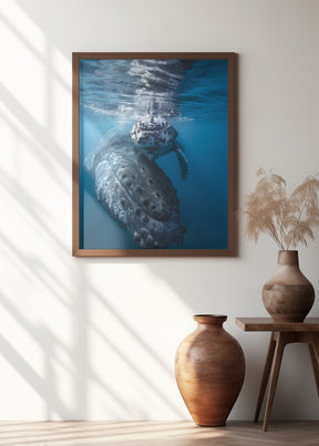 Humpback whale and calf Poster