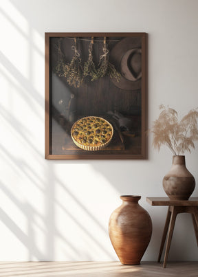 Dried herbs tart and an Akubra Poster