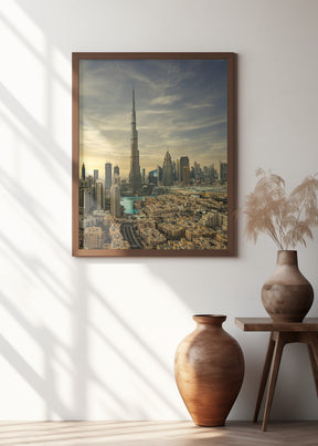 Downtown sunset view Poster