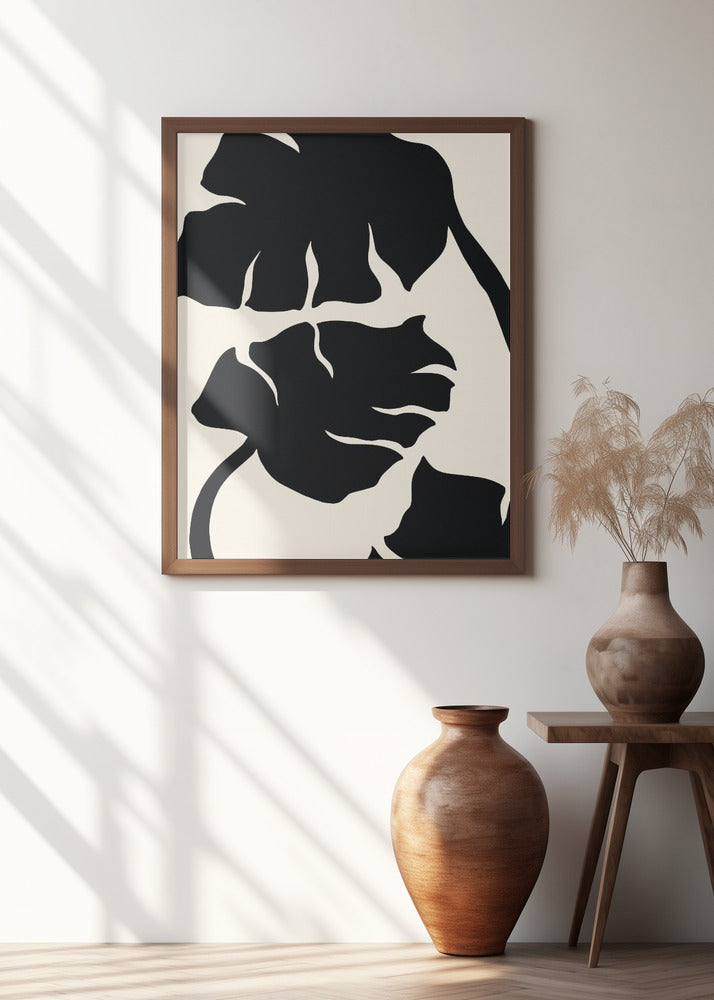 Monstera Black Poster