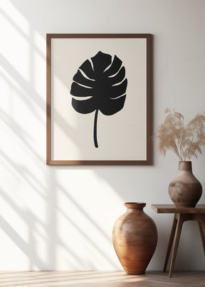 Monstera Leaf Black Poster