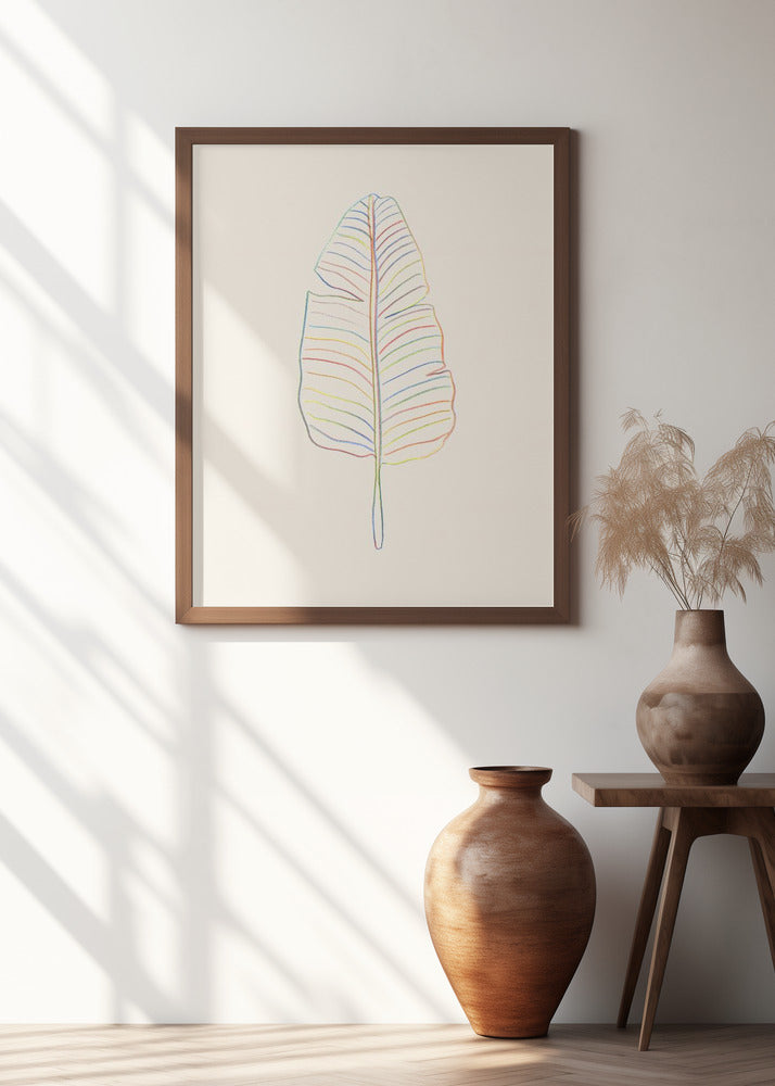 Banana Rainbow Leaf Poster