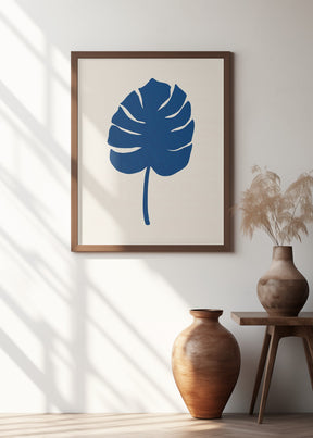 Monstera Canvas Blue Poster