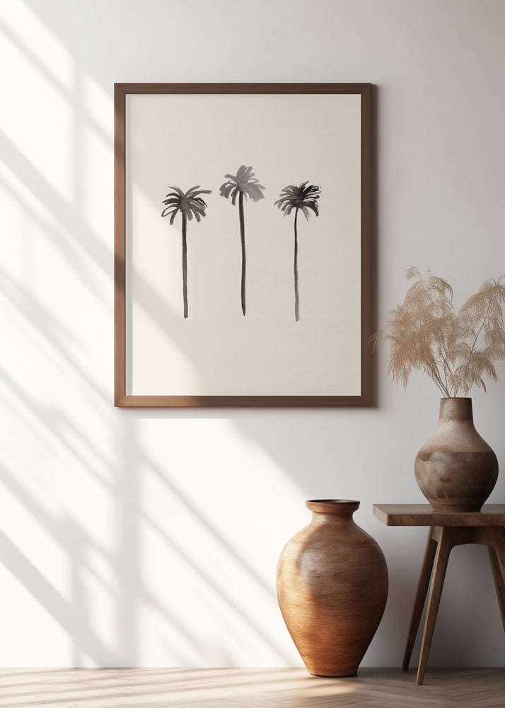 Palm Trees Ink Poster