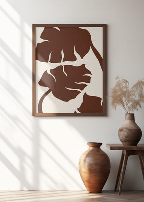 Monstera Canvas Brown Poster