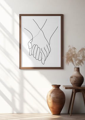 Holding Hands Lines Poster