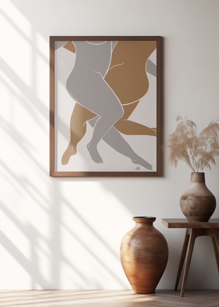 Lovers Beige Poster