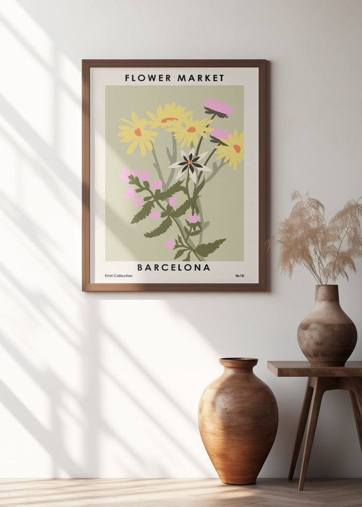Flower Market Barcelona Poster