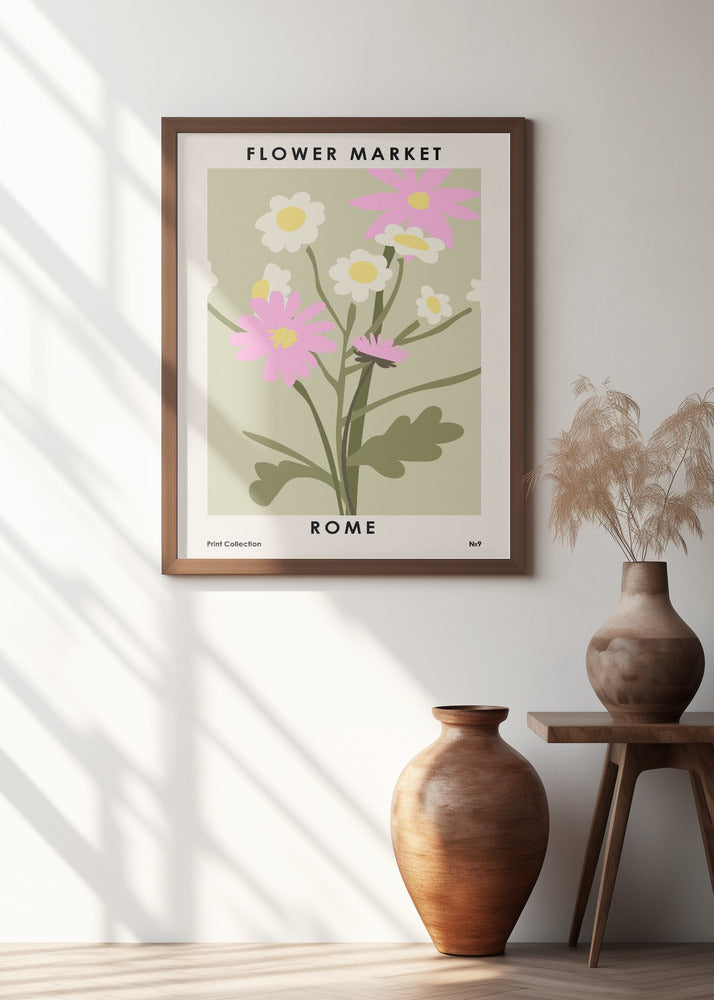 Flower Market Rome Poster