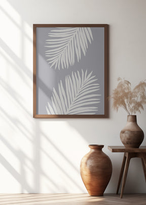 PALM LEAF 03 MEDIUM GRAY Poster